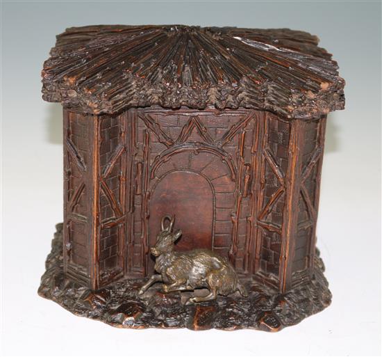 A 19th century Black Forest casket, W.9in. H.7.5in.